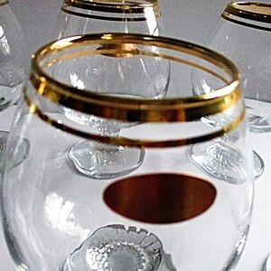 Valencia 24 K Gold Rimmed‎ Vintage Wine Glasses